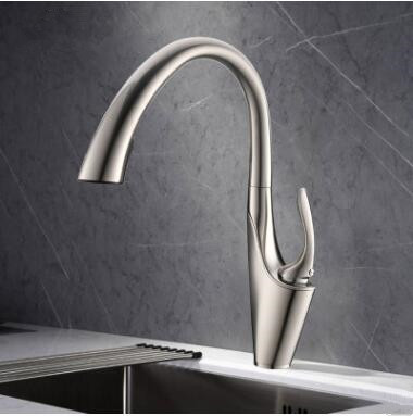 Creative Designed Kirsite Nickel Burshed Pull Down Rotatable Kitchen Sink Faucet T0206N - Click Image to Close