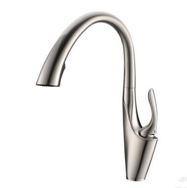 Creative Designed Kirsite Nickel Burshed Pull Down Rotatable Kitchen Sink Faucet T0206N - Click Image to Close