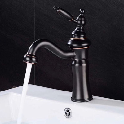 Antique Basin Faucet Black Bronze Brass Mixer Bathroom Sink Faucet T0228B - Click Image to Close