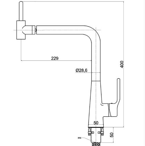 Act Design Brass Black Printed Universal Rotation Spout Kitchen Faucets T0319B