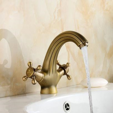 Antique Centerset Brass Bathroom Sink Faucet T0401A - Click Image to Close