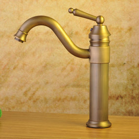 Antique Brass Single Handle Centerset Bathroom Sink Faucet T0404A - Click Image to Close