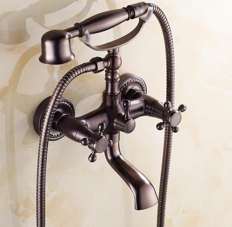 Traditional Oil-rubbed Bronze Finish Two Handles Bathtub Faucet T0415W-OR - Click Image to Close