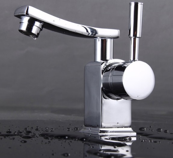 Chrome Finish Solid Brass Bathroom Sink Faucet T0604 - Click Image to Close