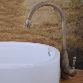 Antique Brass Single Handle Centerset Bathroom Sink Faucet T1804B - Click Image to Close