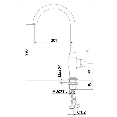 Black Style Mixer Antique Kitchen Faucets TA0299B