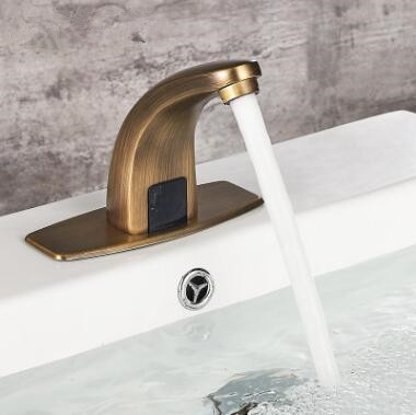 Antique Automatic Faucets Brass Hand-free Mixer Water Bathroom Sink Faucet TA0308 - Click Image to Close