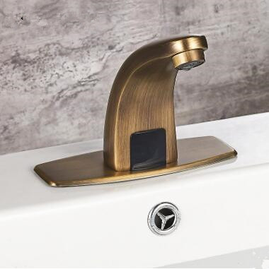 Antique Automatic Faucets Brass Hand-free Mixer Water Bathroom Sink Faucet TA0308 - Click Image to Close