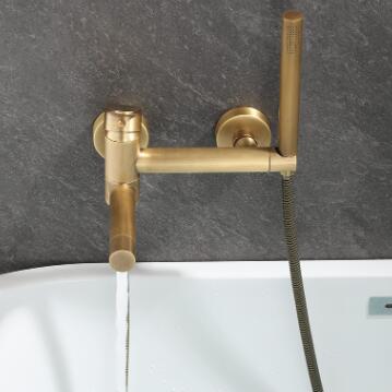 Antique Brass Two Holes Bathtub Faucet Mixer Bathroom Bath Faucet Set TA0399F - Click Image to Close