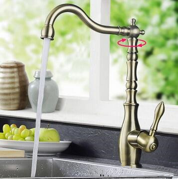 High Quality Rotatable Spout Nickel Brushed Mixer Kitchen Sink Faucet TA0448N - Click Image to Close