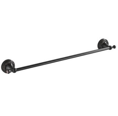 Antique Black Bronze Brass Decorative Pattern Cover Bathroom Single Towel Bar TAB052