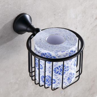Brass Black Bronze Antique Toilet Paper Basket New Design Ceramics Paper Holder TAB09P - Click Image to Close