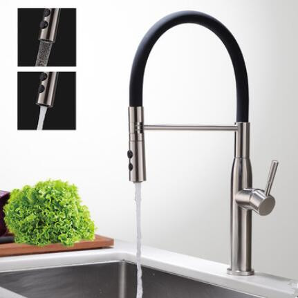 Antique Brass Black Printed Kitchen Pull Down Mixer Sink Faucet TB0449 - Click Image to Close