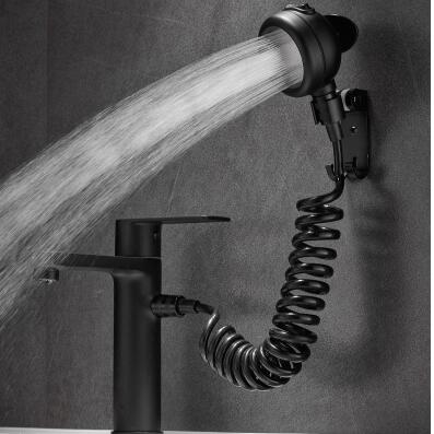 Black Brass Basin Faucet With Hand Shower Washing Head Designed Bathroom Sink Faucet TB218F - Click Image to Close