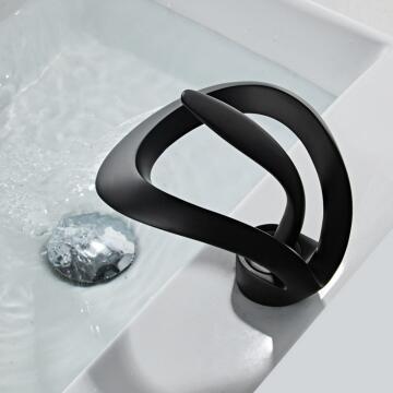 Black Bathroom Faucets Art Designed Brass Mixer Bathroom Basin Faucet TB358F - Click Image to Close