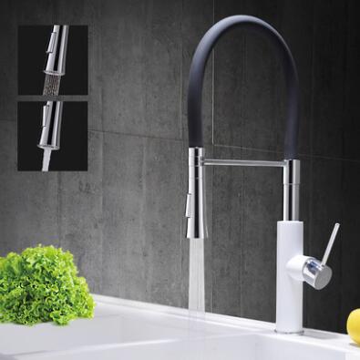 Pull Down Kitchen Faucet Black Brass Kitchen Mixer Sink Faucet TB395P