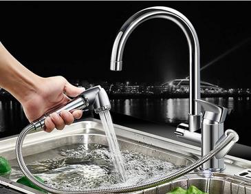 New Brass Pull Down Mixer Kitchen Sink Faucet TC289F - Click Image to Close