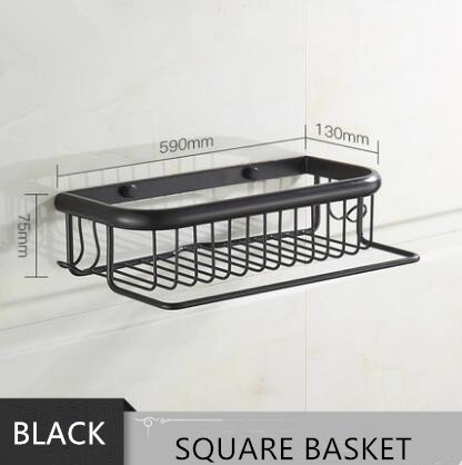Antique Black Bronze Brass Square Bathroom Basket TCB0128 - Click Image to Close