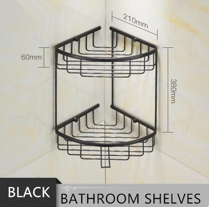 Antique Black Bronze Brass Double Shelves Bathroom Accessories TCB0170 - Click Image to Close