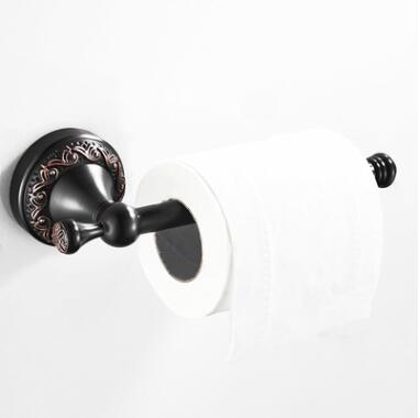 Antique Black Brass Decorative Pattern Cover Bathroom Accessory Toilet Roll Holder TCB035