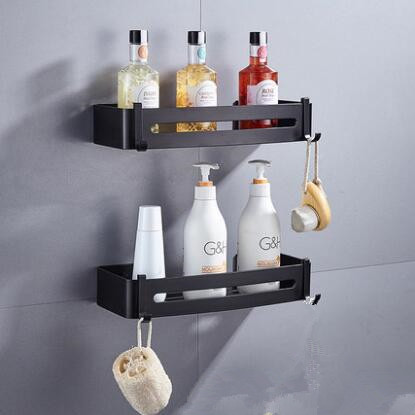 Aluminum Black Free Punching Double Type Bathroom Accessory Bathroom Shelves TCB078 - Click Image to Close