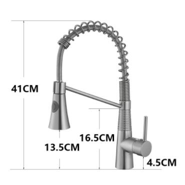 Antique Black Brass Mixer LED SPRING Rotatale Pull Out Kitchen Faucet TF0158L - Click Image to Close
