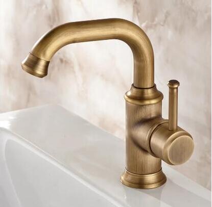 Antique Basin Faucet Brass Rotatable Mixer Bathroom Sink Faucet TF0188A - Click Image to Close