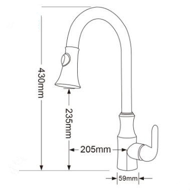 Antique Brass Golden Printed Pull Out Kitchen Sink Faucet TF0415G - Click Image to Close