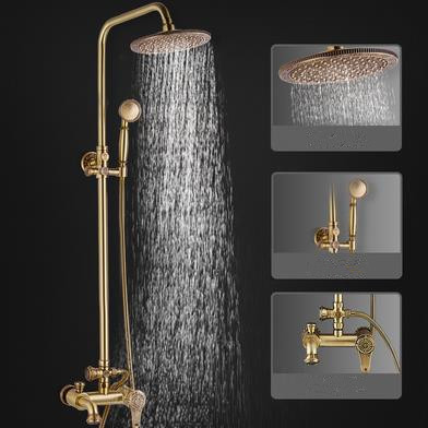 Luxurious Antique Brass Pressurize 360° Rotatable Shower Head Bathroom Shower Set TF1700S - Click Image to Close