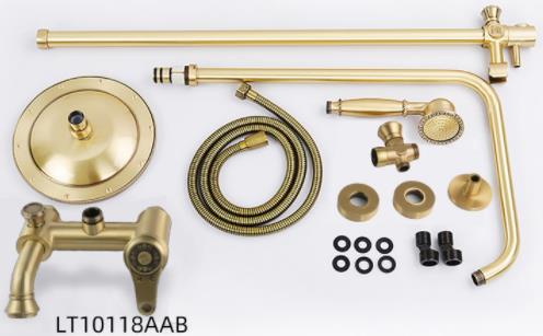 Luxurious Antique Brass Pressurize 360° Rotatable Shower Head Bathroom Shower Set TF1700S