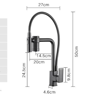 Filter with Drinking Water Grey Pull Down 3-Way Kitchen Faucet TF3350G - Click Image to Close