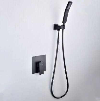 Antique Black Bronze Brass Bathroom Concealed Installation Rainfall Shower Set TFB509S