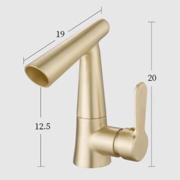 Antique Basin Faucet Art Designed Nickel Brushed Golden Mixer Waterfall Bathroom Sink Faucet TFG243 - Click Image to Close
