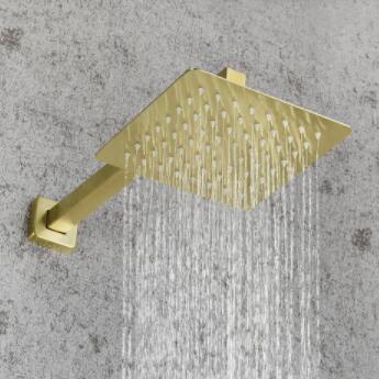 Brass Nickel Brushed Golden Concealed Installation Independent Switch Rainfall Shower Faucet Set TFG798 - Click Image to Close