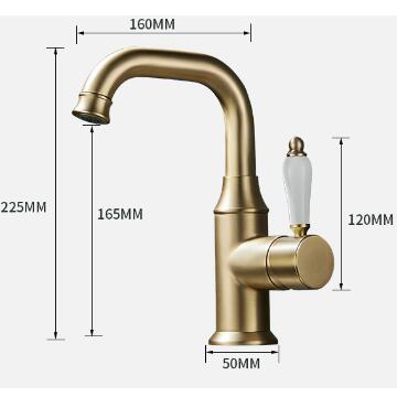 Antique Nickel Brushed Golden Brass Swivel Spout Mixer Bathroom Sink Faucet TG178F - Click Image to Close