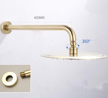 Brass Nickel Brushed Golden Bathroom Concealed Installation Rainfall Shower Set TS0818G - Click Image to Close