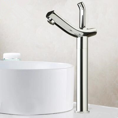 New Brass Single Hole High Version Mixer Bathroom Sink Faucet TS326H - Click Image to Close