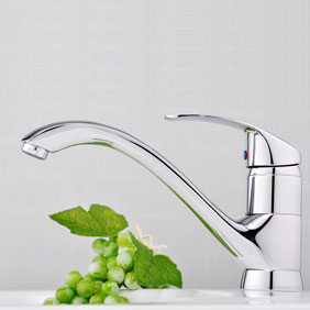 Chrome Single Handle Centerset Kitchen Faucet T18005 - Click Image to Close