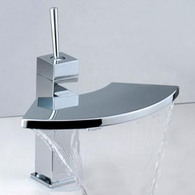 Contemporary Brass Bathroom Sink Faucet Chrome Finish T6008 - Click Image to Close