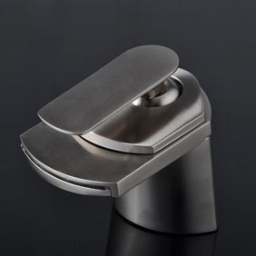 Single Handle Nickel Brushed Centerset Waterfall Bathroom Sink Faucet (T0701S) - Click Image to Close