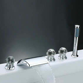 Waterfall Tub Faucet with Hand Shower (Chrome Finish) T7014
